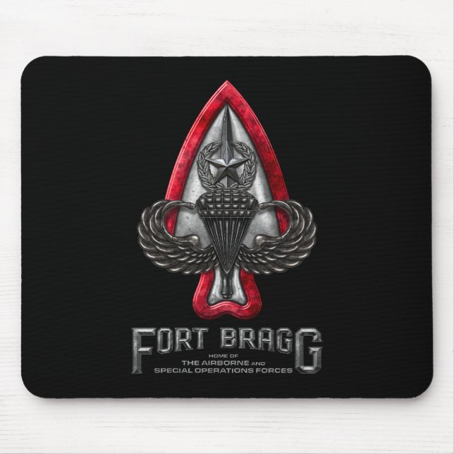 Fort Bragg Black Mousepad Musmatta (Framsidan)