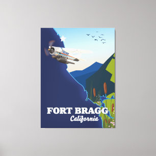 Fort Bragg California karta Canvastryck