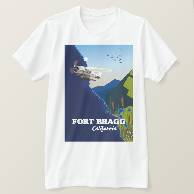 Fort Bragg California karta T Shirt (Design framsida)