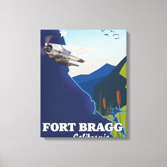 Fort Bragg Kalifornien karta Canvastryck (Framsida)