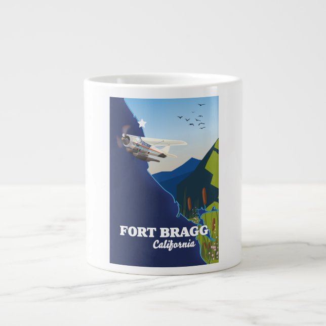 Fort Bragg Kalifornien karta Jumbo Mugg (Framsidan)