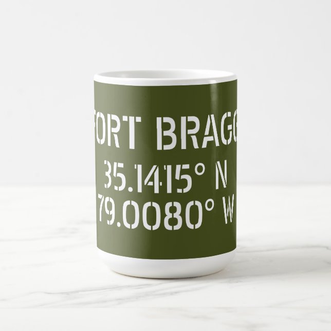 Fort Bragg Latitude Longitud Kaffemugg (Center)