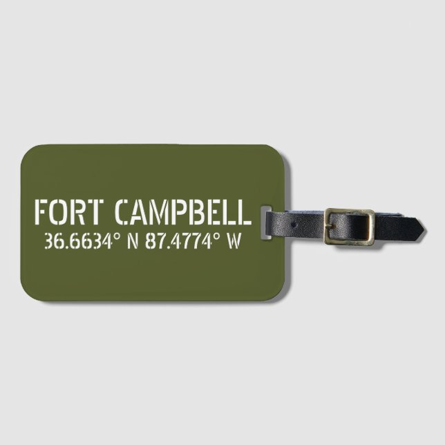 Fort Campbell Latitude Longitud Bagagebricka (Framsida horisontal)