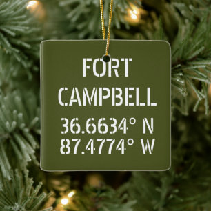 Fort Campbell Latitude Longitud Julgransprydnad Keramik
