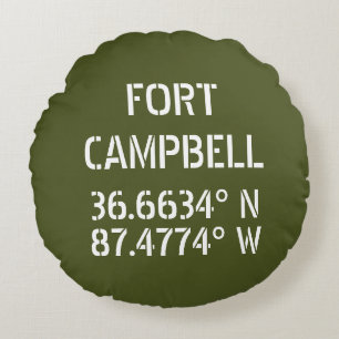 Fort Campbell Latitude Longitud Rund Kudde