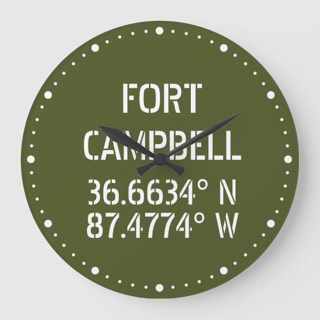 Fort Campbell Latitude Longitud  Stor Klocka (Framsida)