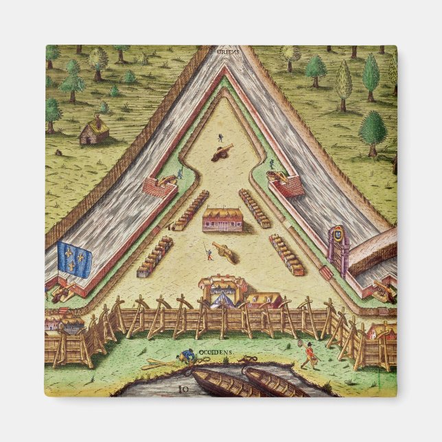 Fort Caroline, från "Brevis Narratio" Magnet (Framsidan)