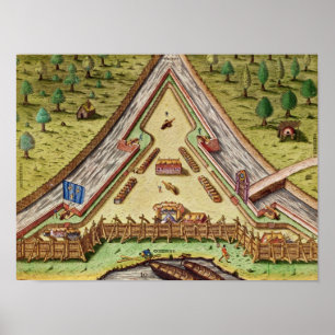 Fort Caroline, från "Brevis Narratio" Poster