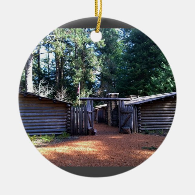 Fort Clatsop, Astoria, Oregon Julgransprydnad Keramik (Framsidan)