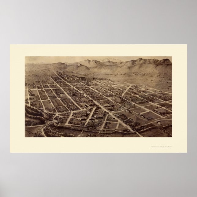 Fort Collins, CO Panoramic Karta - 1899 Poster (Framsidan)