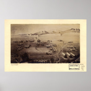 Fort Collins Colorado 1865 Panoramic Karta Poster