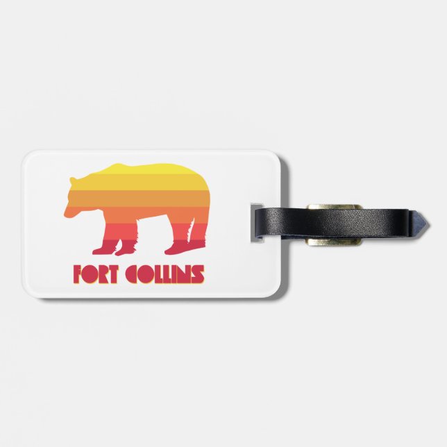 Fort Collins Colorado Rainbow Bear Bagagebricka (Baksida Vågrät)