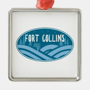 Fort Collins Colorado utomhus Julgransprydnad Metall