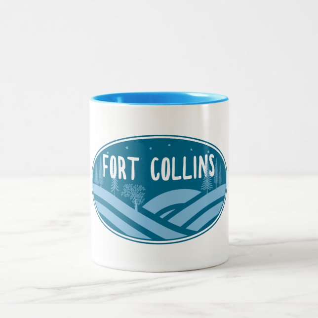 Fort Collins Colorado utomhus Två-Tonad Mugg (Center)