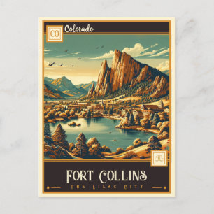 Fort Collins, Colorado VINTAGE Vykort