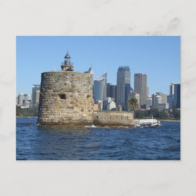 Fort Denison & Sydney Skyline vykort (Framsida)