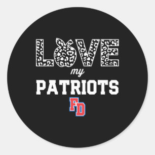 Fort Dorchester Patriots Logotyp Kärlek Mitt team Runt Klistermärke