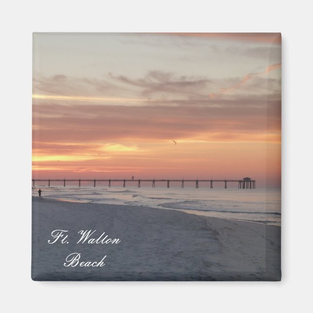 Fort Ft. Walton Beach Sunrise Photo Magnet Sunset (Framsidan)