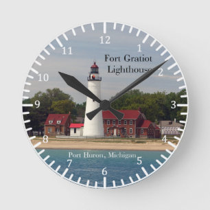 Fort Gratiot fyr från vatten klockan Rund Klocka