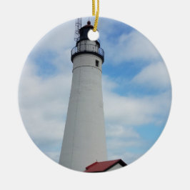 Fort Gratiot fyr i Michigan Julgransprydnad Keramik