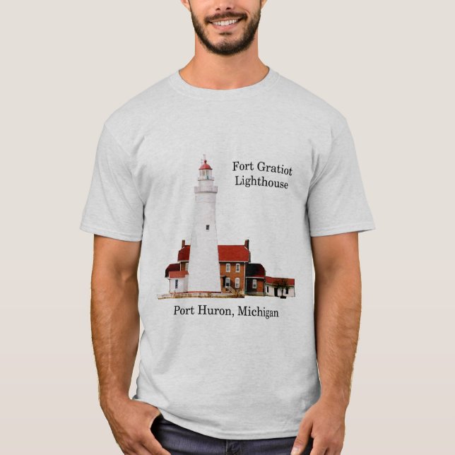 Fort Gratiot Lighthouse-ljusskjorta T Shirt (Framsida)