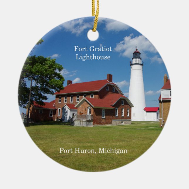 Fort Gratiot Lighthouse-ornament Julgransprydnad Keramik (Framsidan)