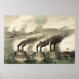 Fort Henry fångades av Union Ironclads - 1862 Poster