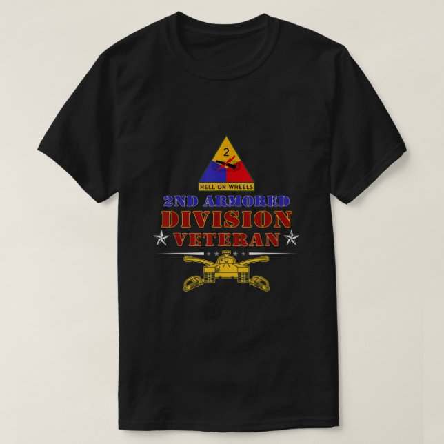 Fort Huva Texas TX 2:a beväpnade divisionens veter T Shirt (Design framsida)