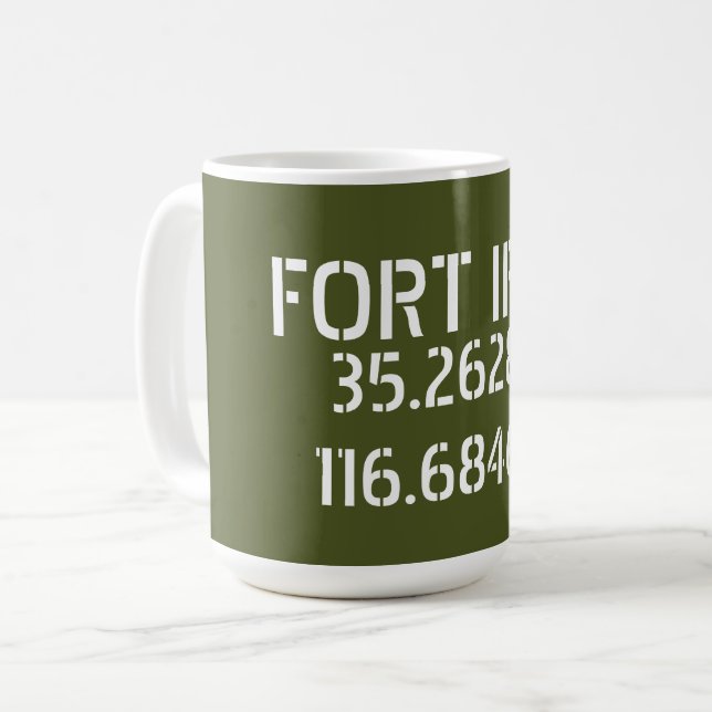 Fort Irwin Latitude Longitud Kaffemugg (Framsida vänster)