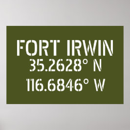 Fort Irwin Latitude Longitud Poster
