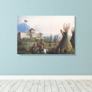 Fort Laramie, Sublette Fort, Fort William, Miller Canvastryck