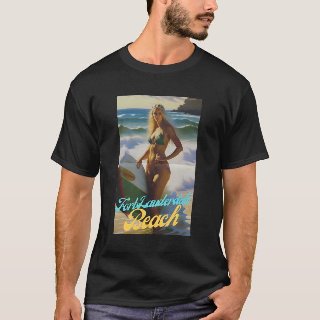 Fort Lauderdale Beach Florida Parasdise Bevacke T Shirt (Framsida)