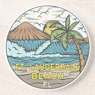 Fort Lauderdale Beach Florida Vintage Underlägg