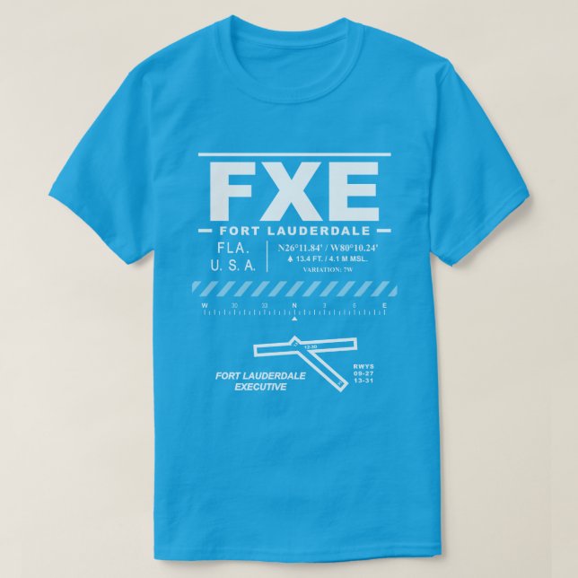 Fort Lauderdale Executive Airport FXE T-Shirt (Design framsida)