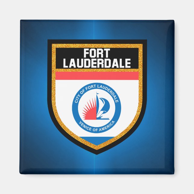 Fort Lauderdale Flagga Magnet (Framsidan)