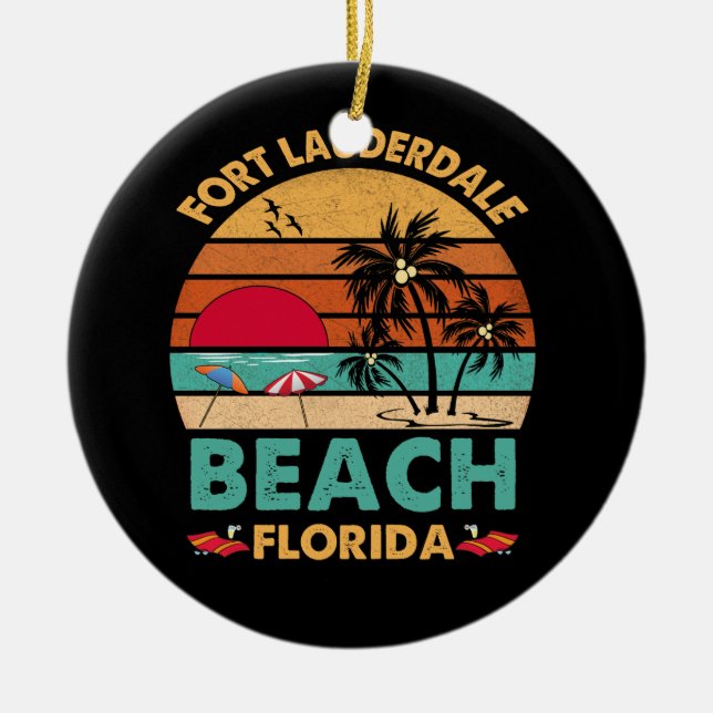 Fort Lauderdale Florida Beach FL Novelty Julgransprydnad Keramik (Framsidan)