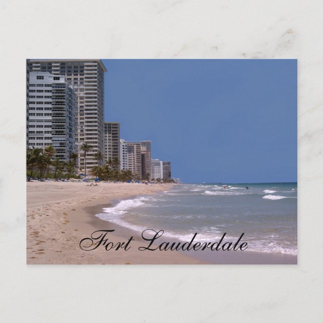 Fort Lauderdale Florida Beach & Ocean Postcard Vykort (Framsida)