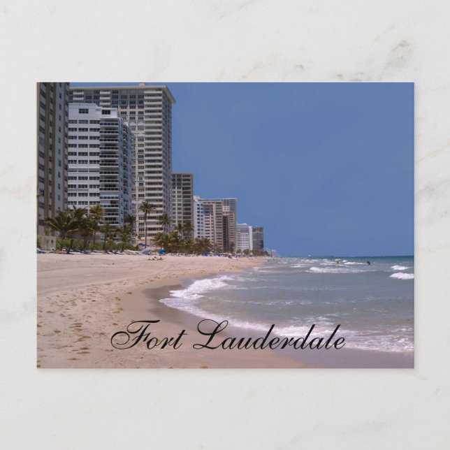 Fort Lauderdale Florida Beach & Ocean Postcard Vykort (Framsida)