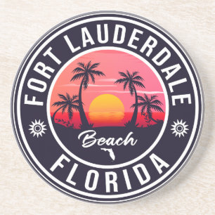 Fort Lauderdale Florida Beach Retro Tropical 60 s Underlägg