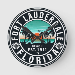 Fort Lauderdale Florida Beach Tropical Souvenirs Rund Klocka