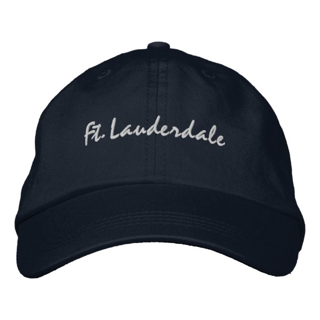 Fort Lauderdale Florida Embroired Baseball Hat Broderad Keps (Framsida)