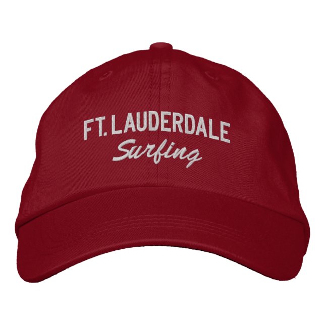 Fort Lauderdale Florida Embroired Baseball Hat Broderad Keps (Framsida)