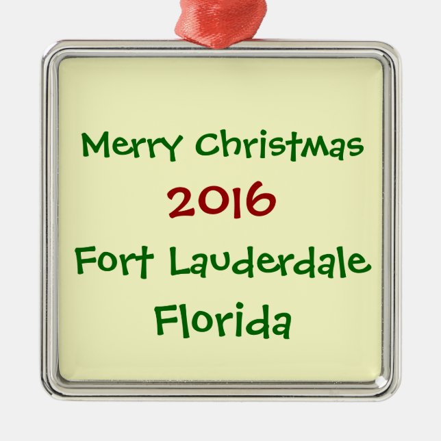 FORT LAUDERDALE FLORIDA JULPRYDNAD 2016 JULGRANSPRYDNAD METALL (Framsidan)