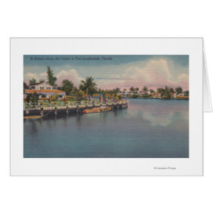Fort Lauderdale Florida - kanalplats Hälsningskort