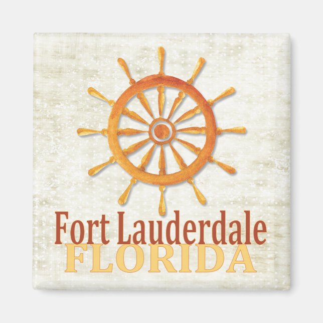 Fort Lauderdale Florida-kaptenens hjulmagnet Magnet (Framsidan)