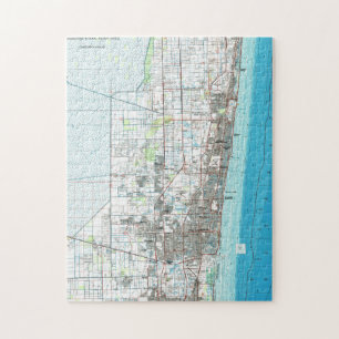 Fort Lauderdale Florida karta (1985) Pussel