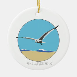 Fort Lauderdale Florida Sea Gull över Beach Julgransprydnad Keramik
