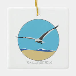 Fort Lauderdale Florida Sea Gull över Beach Julgransprydnad Keramik