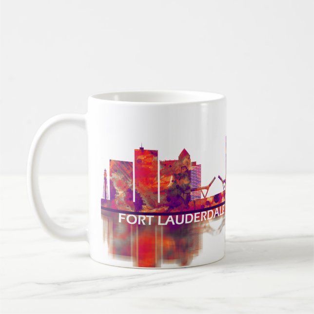 Fort Lauderdale Florida Skyline Kaffemugg (Vänster)