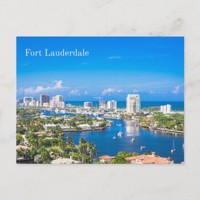 Fort Lauderdale, Florida sommar stadsbild Vykort (Framsida)